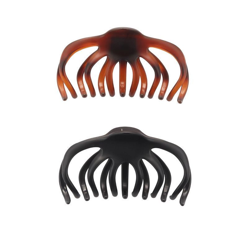 sc&#252;nci Recycled Large Claw Clips - Brown/Black - Thick Hair - 2pk, 4 of 8