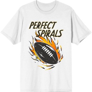 "Perfect Spirals" Flaming Football Adult Short Sleeve Tee - 1 of 2