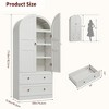 72" Tall Arched Kitchen Pantry Storage Cabinet, Modern Farmhouse Storage Cabinets with 2 Doors & Drawers - 2 of 4