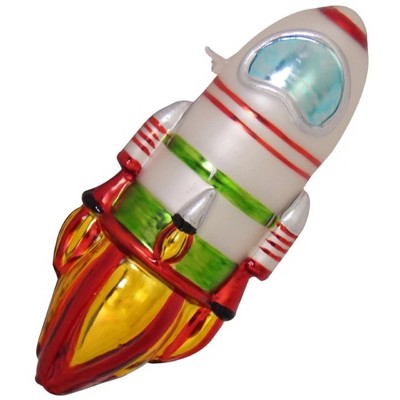 Christmas by Krebs 4.75" Green and Red Space Rocket Figurine Christmas Ornament