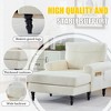 KTMBDW Chaise Lounge Chair Indoor, 49" Chenille Upholstered Sofa Bed for Living Room, Movie Room, Bedroom with 4 Storage Pockets - 3 of 4