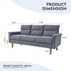 XIZZI 3 Seater Sofa Couch with Deep Seats, Modern Upholstered Sofa with Armrests, Comfy Couches for Living Room, Bedroom and Office - 3 of 4