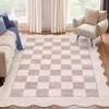 Machine Washable Geometric Checkered Living Room Rugs, Ultra Thin Non Slip Bedroom Carpet, Large Stain Resistant Dining Room Rugs - 2 of 4