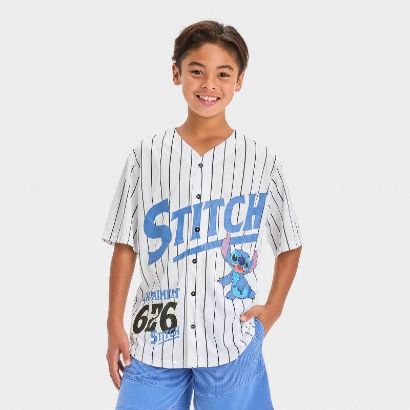 Boys&#39; Lilo &#38; Stitch Baseball Jersey - White, 1 of 4