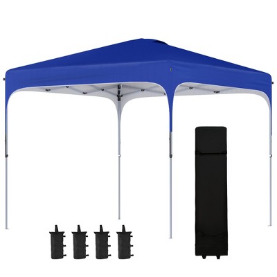 Royal Blue Steel Pop Up Canopy Tent with Wheeled Bag