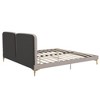 GDFStudio Cherry Modern Velvet Upholstered King Size Bed with Metal Legs - 4 of 4