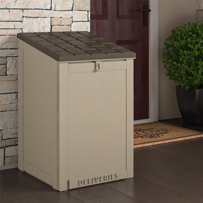Cosco Tan and Brown Lockable Outdoor Package Delivery Box