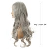 Unique Bargains Women's Halloween Long Body Wave Lace Front Wigs Costume Wig with Wig Cap 24" Gray 1PC - image 2 of 4