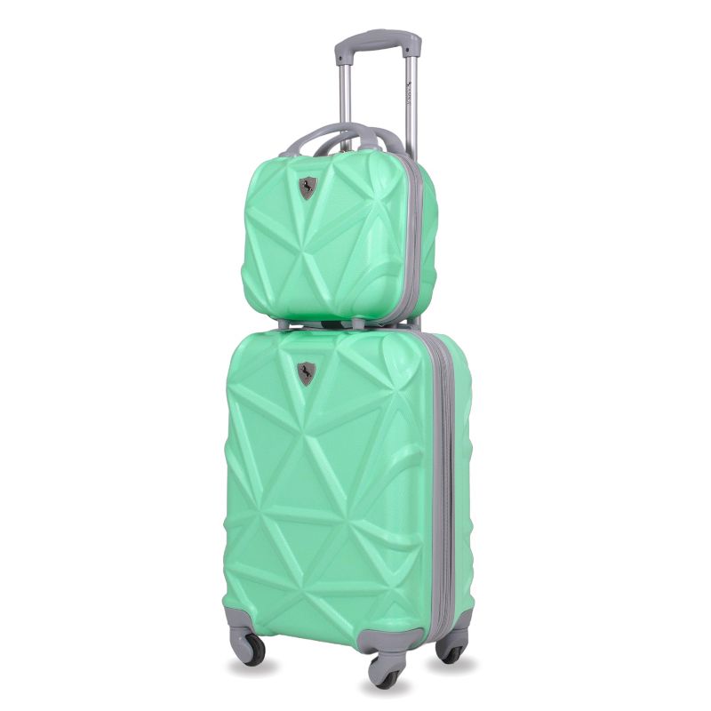 AMKA Gem 2-Piece Carry-On Spinner Weekender Bag Luggage Sets, 1 of 9