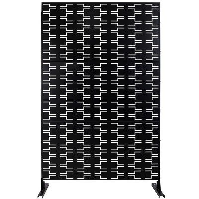Grungis Matrix Metal Decorative Patio Screens,Freestanding Privacy Fence Panels Screen in Bricks Pattern for Deck Balcony Patio,76" H×48" W