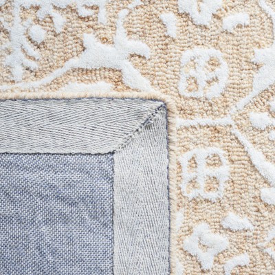 Ivory Floral Hand-Tufted Wool Area Rug 3x5
