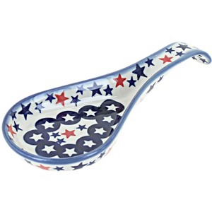 Blue Rose Polish Pottery A473 Andy Large Spoon Rest - 1 of 1