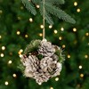 Northlight 5.5" Glittered Pine Needle and Pinecone Hanging Christmas Ball Ornament - image 2 of 4