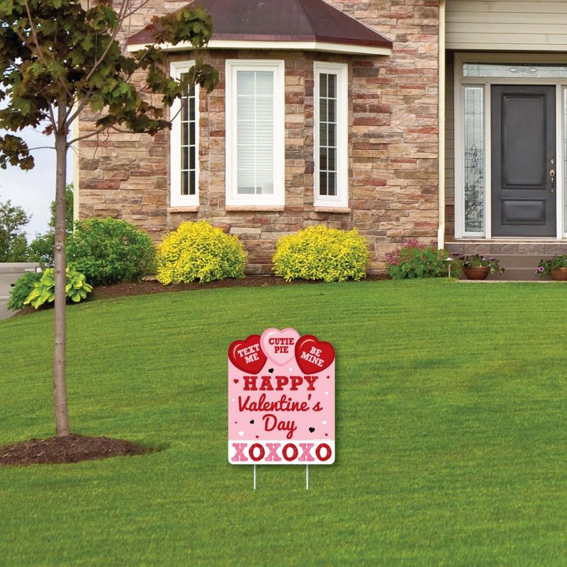 Big Dot of Happiness Conversation Hearts - Outdoor Lawn Sign - Valentine's Day Party Yard Sign - 1 Piece, 3 of 8