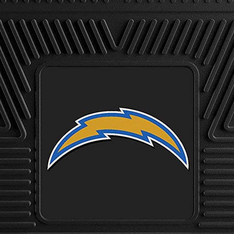 Fanmats 27 x 17 Inch Universal Fit All Weather Protection Vinyl Front Row Floor Mat 2 Piece Set for Cars, Trucks, and SUVs, NFL Los Angeles Chargers, 3 of 7