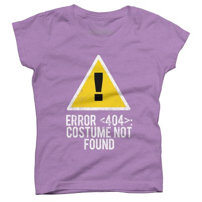 Girl's Design By Humans Halloween Error 404 Costume Not Found Apparel By COVI T-Shirt