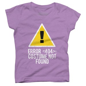 Girl's Design By Humans Halloween Error 404 Costume Not Found Apparel By COVI T-Shirt - 1 of 3