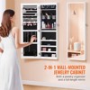 VEVOR Mirror Jewelry Cabinet, 42.52-Inch Tall Lockable Jewelry Cabinet Armoire with Full-Length Mirror, Wall or Door Mounted Jewelry Mirror, White - 3 of 4