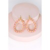 Slickblue Hoop Earrings, Boho Round Hoops with Beads, Festival Earrings, Wood Rubber Mix, 1.5", Gold Pink - 3 of 3