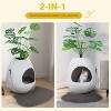 LunaLulinlk White upgraded version artificial plant cat litter box with deodorizing scoop - 3 of 4