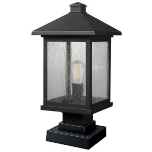 Portland Outdoor Light Fixture - Black Aluminum, 19.5" Tall, Dimmable, Wet Rated, 1 Bulb - 1 of 1