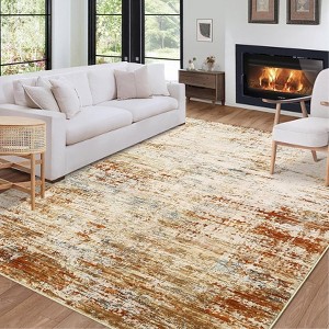 Modern Abstract Washable Area Rugs, Non Slip Contemporary Printed Accent Rug, Ultra-Soft Low Pile Indoor Carpet for Living Room Bedroom Office - 1 of 4