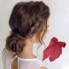 Unique Bargains Bow Ribbon French Barrette Hair Clips Hairdo Clip 1 Pc - 2 of 4