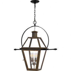 Quoizel Lighting Rue De Royal 4 - Light Pendant in  Industrial Bronze - 1 of 4