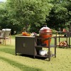 Famapy Outdoor Dining Tables BBQ Grill Table with Storage Cabinet, Black Steel Frame Bar Cart Kitchen Table - 3 of 4