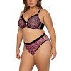 Curvy Couture Womens Sheer Mesh Full Coverage Unlined Underwire Bra - 4 of 4