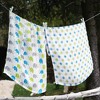 Bacati - Elephants Aqua/Lime/Gray Muslin Swaddling Blankets set of 4 - 4 of 4