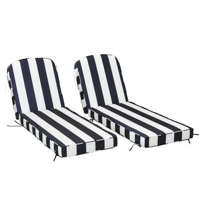 KINWELL Set of 2 Extra Thick Outdoor Chaise Lounge Cushions (5-inch Thick)