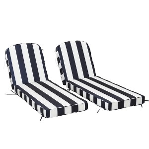 KINWELL Set of 2 Extra Thick Outdoor Chaise Lounge Cushions (5-inch Thick) - 1 of 4