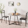 Round Dining Table Set for 2, 3 Piece Kitchen Table Chairs Set, Small Dining Room Table Set with 2 Upholstered Chairs - 3 of 4