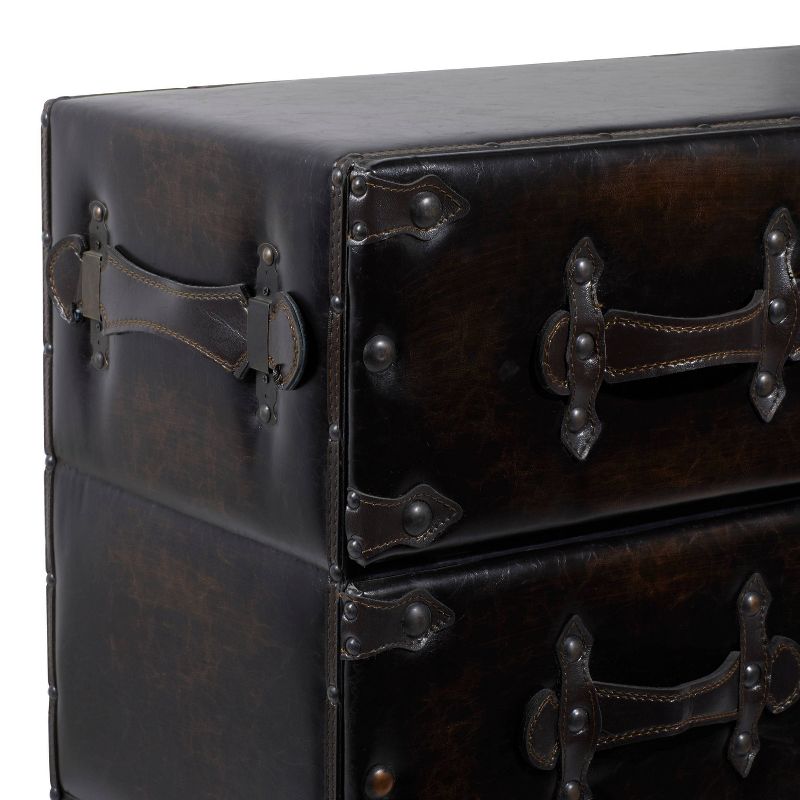 Traditional 6 Drawer Faux Leather Chest Black - Olivia &#38; May, 5 of 31