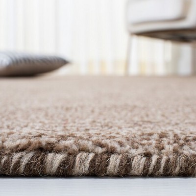 Handmade Brown Wool Shag Rectangular Area Rug 3' x 5'