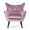 CAVINAS Modern Tufted Curved Wingback Chair, Velvet Armchair, Single Sofa Chair, Comfy Reading Chair for Bedroom, Living Room - 4 of 4