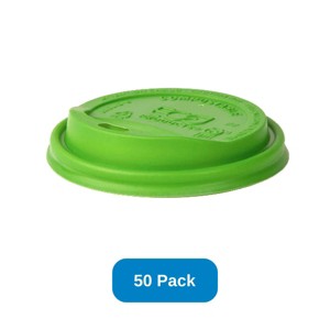 Eco-Products Lid for 8 oz Hot Cups Green Compostable PLA Eco-Products - Pack of 50 - 1 of 3