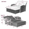Rattan Outdoor Lounge Chair with Cushion and Wheels, Patio Chaise Lounge with 5-Position Adjustable Backrest, Poolside Lounge Chair for Backyard-Koiai - 3 of 4