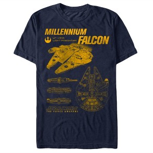 Men's Star Wars The Force Awakens Millennium Falconprints T-Shirt - 1 of 4