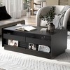 Airsurfer Modern Rectangle Coffee Table with 4 Drawers and 2 Display Shelves,47.2" Wood Coffee Table with Fluted Style, Tempered Glass for Living Room - 2 of 4