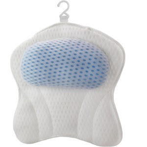 5 Star Super Deals Ergonomic Bathtub Gel Pillow Headrest w/ Quick-Dry 4D Mesh Cushion, Anti-Slip Suction Cups for Neck and Shoulder - 1 of 4