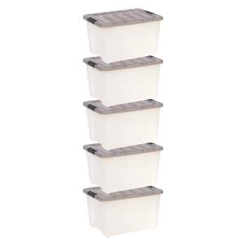 IRIS USA 19 Quart Weathertight Stackable Storage Box, Secure Lid, Clear (6  Pack), 1 Piece - Fry's Food Stores