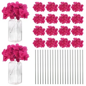 Unique Bargains Plastic Durable Realistic Reusable Silk Hydrangea Flowers with Stems for Home Decor/Wedding 9.84 In - 1 of 4