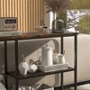 Modern Steel Console Table with 2 Storage Shelves, Narrow Entryway Sofa Table for Hallway - 2 of 4