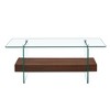 NicBex Modern 43.3" Rectangle Coffee Table with 2 Tier Storage and Tempered Glass Legs for Living Room - 3 of 4