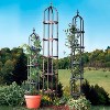Plow & Hearth Metal Garden Obelisk | Indoor/Outdoor | Powder-Coated Steel | Trellis for Climbing | Floral Pattern | 11 Dia. x 5 H | Antique Copper - 2 of 3
