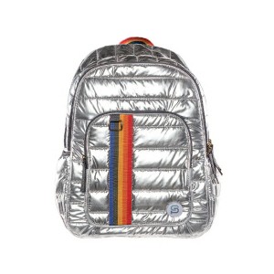 SYDNEY PAIGE X BAZIC Products® RALEIGH Puff Backpack, 18", Silver Rainbow - 1 of 2