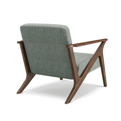 Grove Mid-Century Modern Gray Wood Frame Upholstered Accent Chair