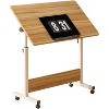 Coucheta 34.25'' Height Adjustable Mobile Desk, Sit to Stand Workstation with Wheels, Folding Tabletop Computer Desk - 3 of 3